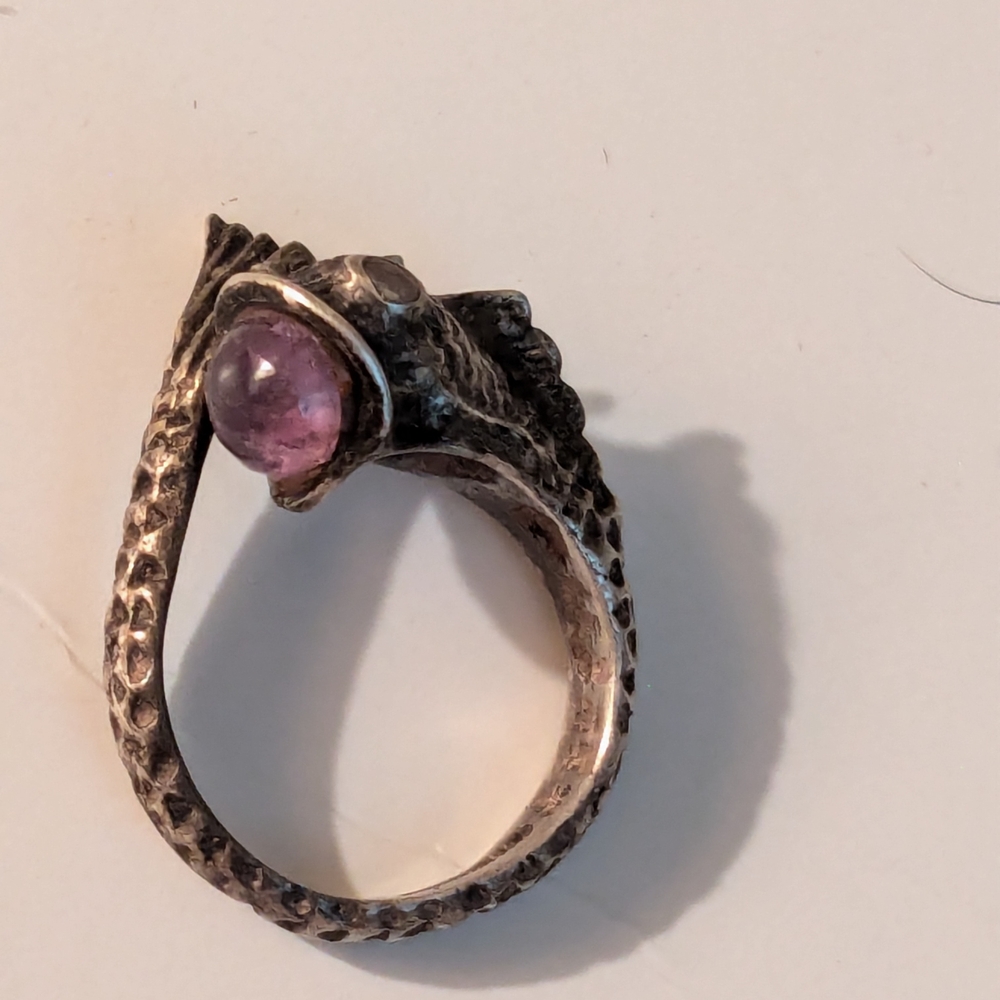 Unique Fish Design Ring with Gemstone